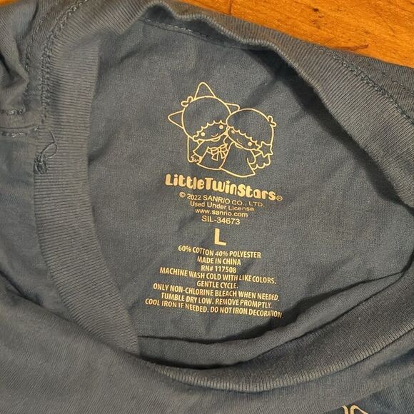 Little Twin Stars Japanese Anime Blue T-shirt Reach for the stars size L - Picture 4 of 5